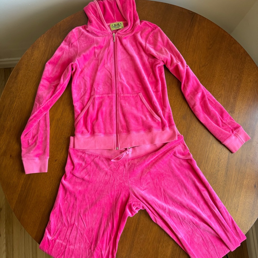 Y2K Juicy Couture Hot Pink Tracksuit- Made in Glamorous USA - Picture 4 of 5